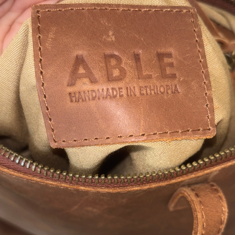 Able Handmade Brown Leather Crossbody Bag - Picture 10 of 10